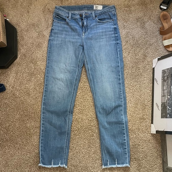 Cosmic Blue Love Distressed Straight Denim Jeans - Picture 2 of 3